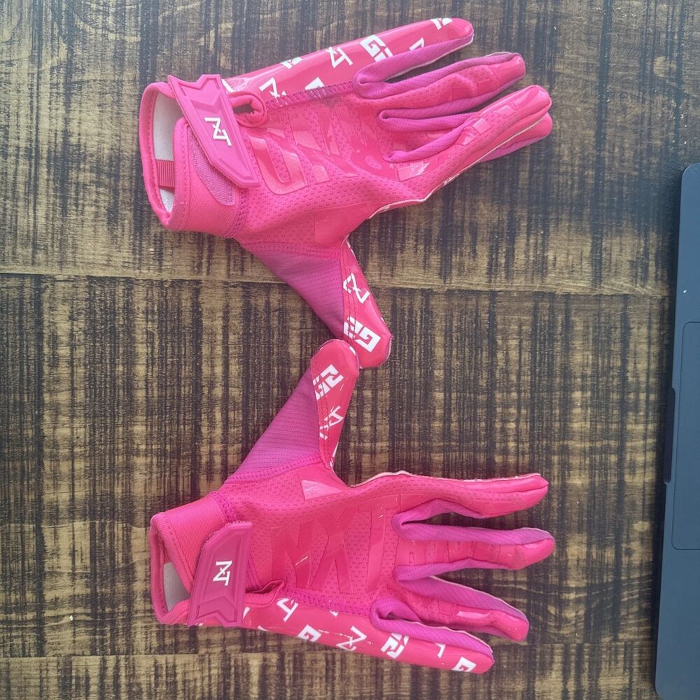 Nxtrnd G2 Football Gloves Pink Adult Large Receiver Gloves Sticky Grip